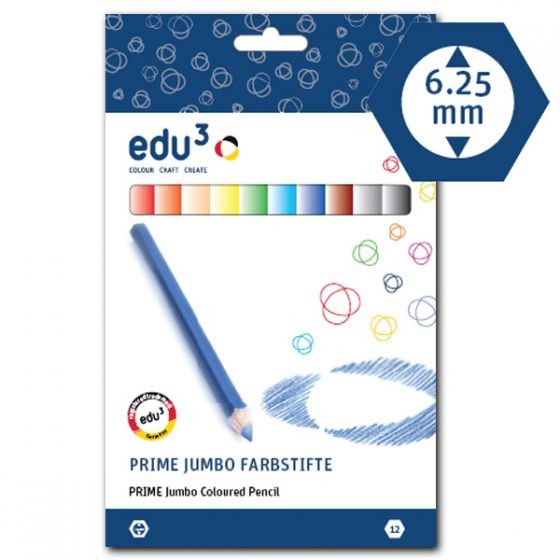 PRIME Jumbo hex Braun, Kartonetui 12 Stück Farbe Braun