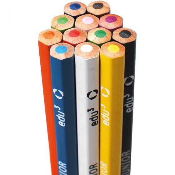 edu³ JUNIOR Farbstift hex Blau, Kartonetui 12 Stück