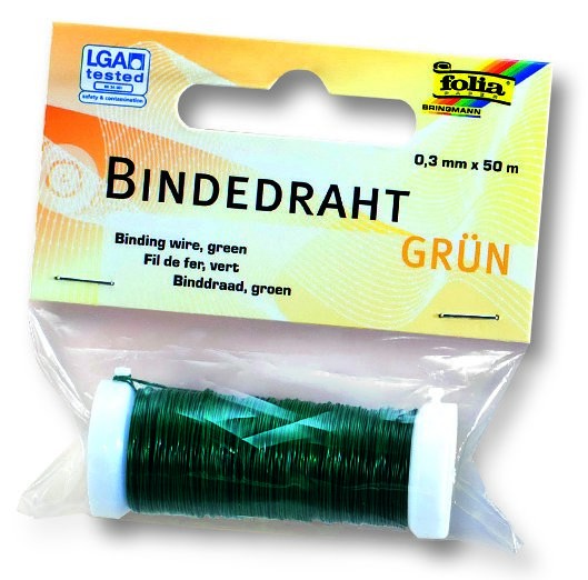 Bindedraht, 0,3mmx50m, grün 0,3mm x 50 m