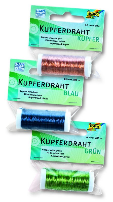 Kupferdraht in rot 0,3mm x 80 m Einzelfarben