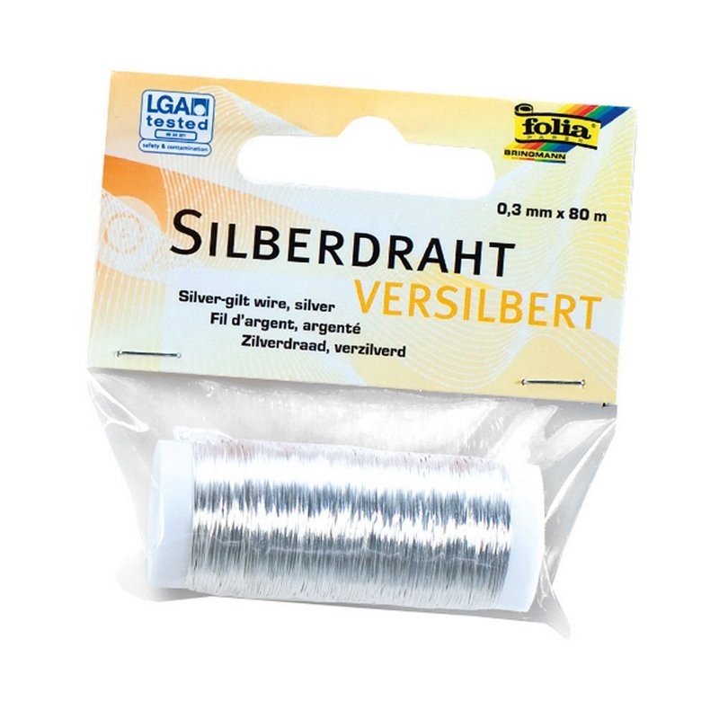 Silberdraht, 0,3mmx80m, versilbert 0,3mm x 80 m