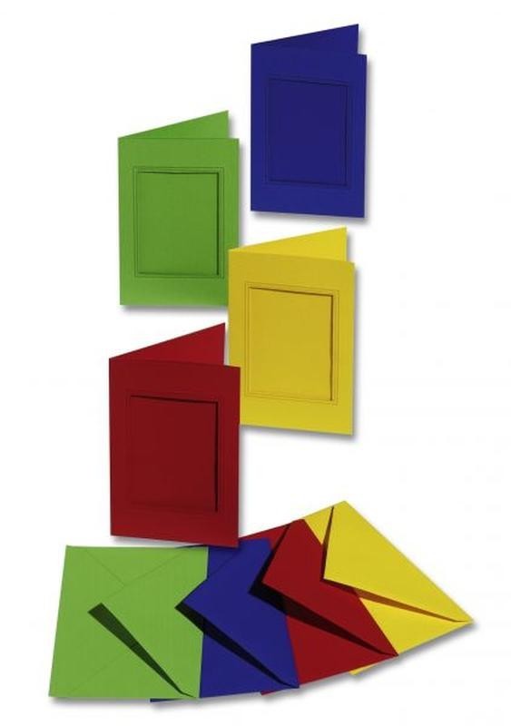 Passepartouts 220 g/m², rechteckige Stanzung 10,5x15cm,3er Set Einzelfarben