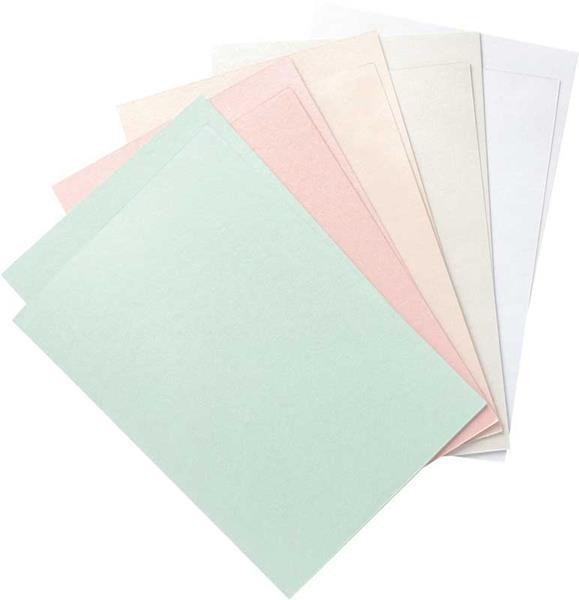 Doppelkarten Perlmuttkarton PERLWEISS 5er Set, 250g/m², 10,5x15cm