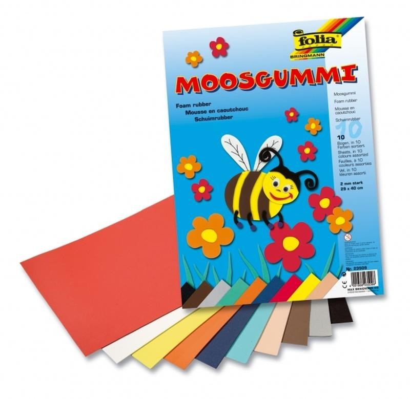 Moosgummi 20x29cm 10 Bogen Einzelfarben