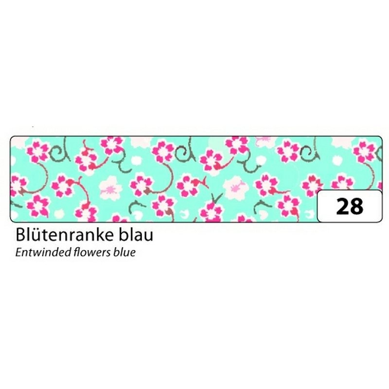 Washi - Tape, 15mmx10m Blütenranke blau