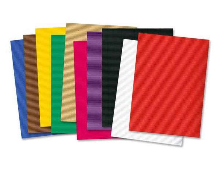 E-Wellpappe, 25x35cm, 10 Blatt farbig sortiert