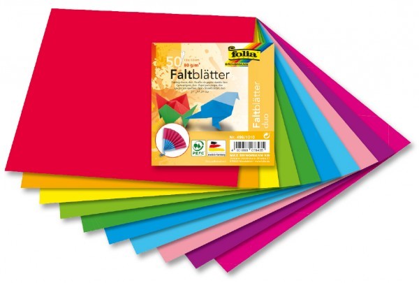 Faltblätter 80g/m², DUO 10x10cm, 50 Blatt, 10 Motive sortiert