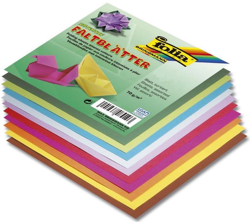 Faltblätter 70g/m², 8x8cm 500 Blatt, farbig sortiert