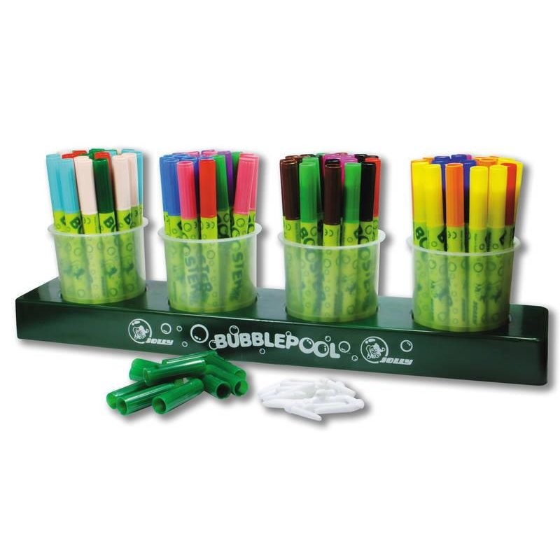 Jolly Fasermaler BOOSTER Set XXL Fasermaler, Tinte, Bubblepool, Spitzen und Kappen