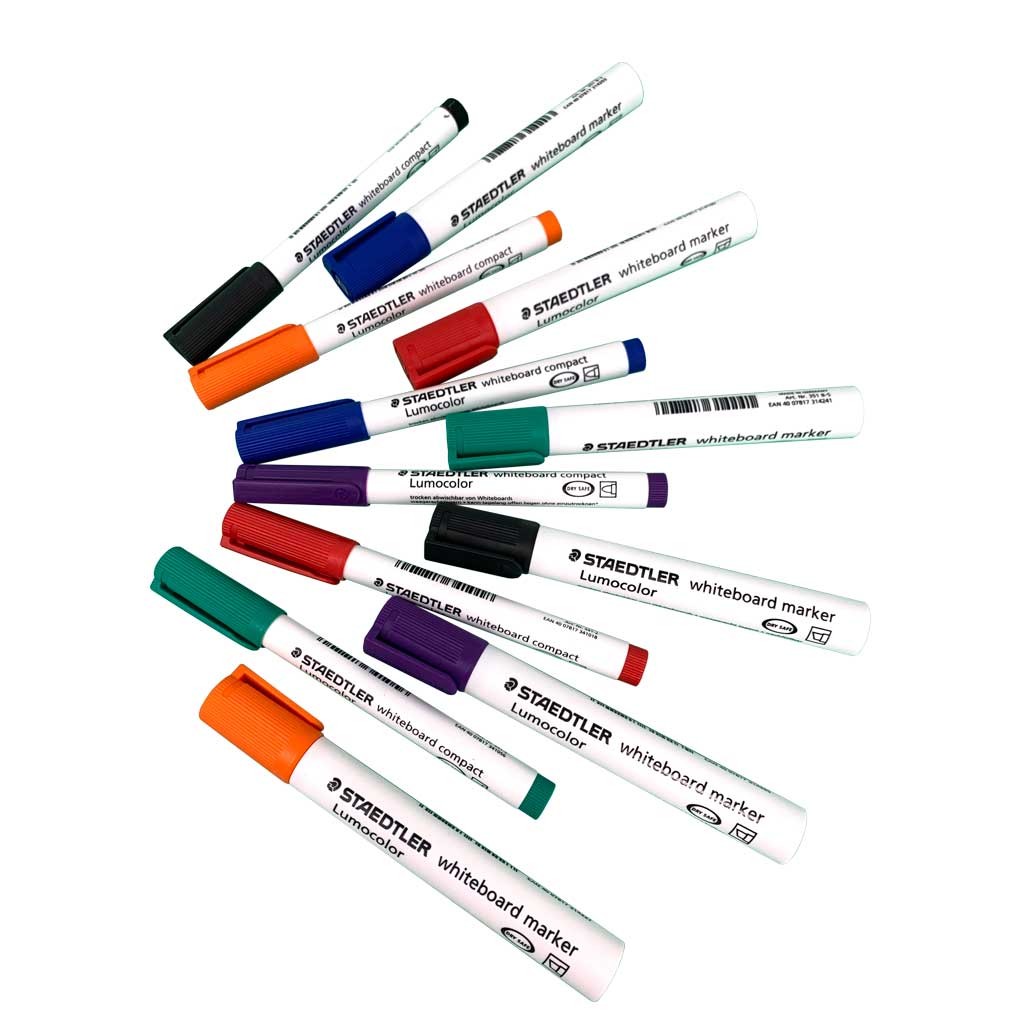 18 x Lumocolor Whiteboard pen von Staedtler 3 Boxen mit 6 sortierten Farben