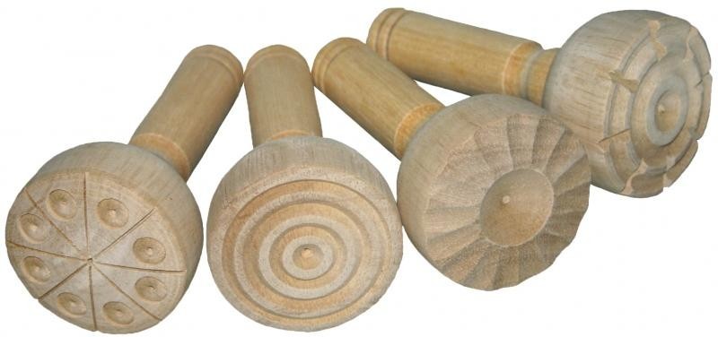 Knetstempel, 4er Set Material: Holz Maße: Ø 5,5cm,11cm lang