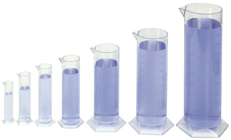 Messzylinder Set 7 teilig Fassungsvermögen: 1000ml, 500ml, 250ml, 100ml, 50ml, 25ml, 10ml