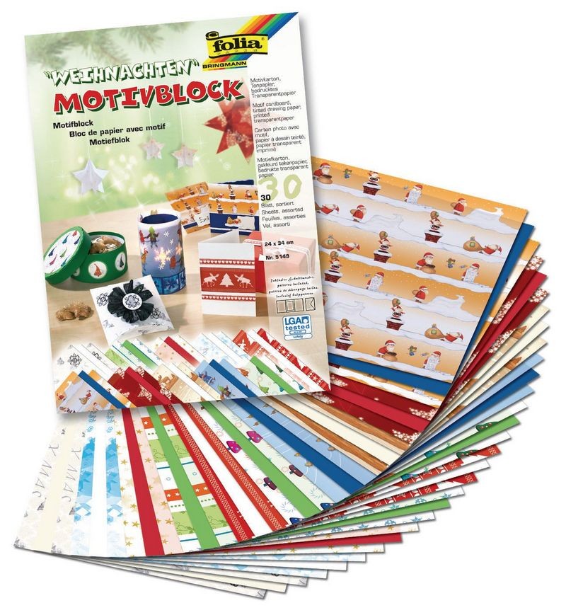 Motivblock WEIHNACHTEN II", 270g/m² 24x34cm, 30 Blatt, sortiert"