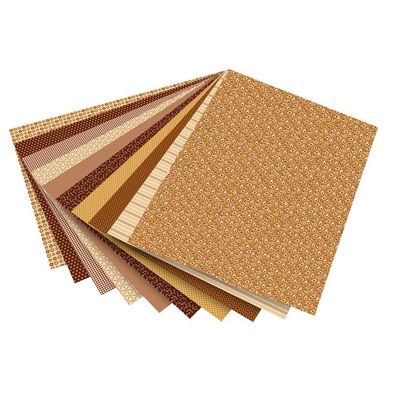 Motivkarton 270g/m², 50x70cm, 10 Bogen BASICS BRAUN sortiert