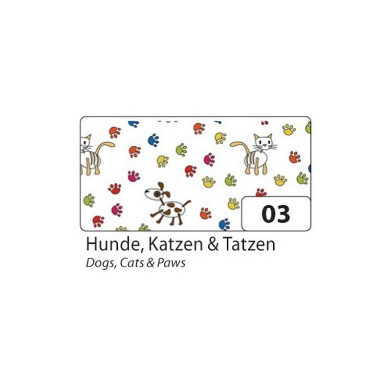 Motivkarton 270g/m², 50x70cm, 10 Bogen Hunde, Katzen & Tatzen""