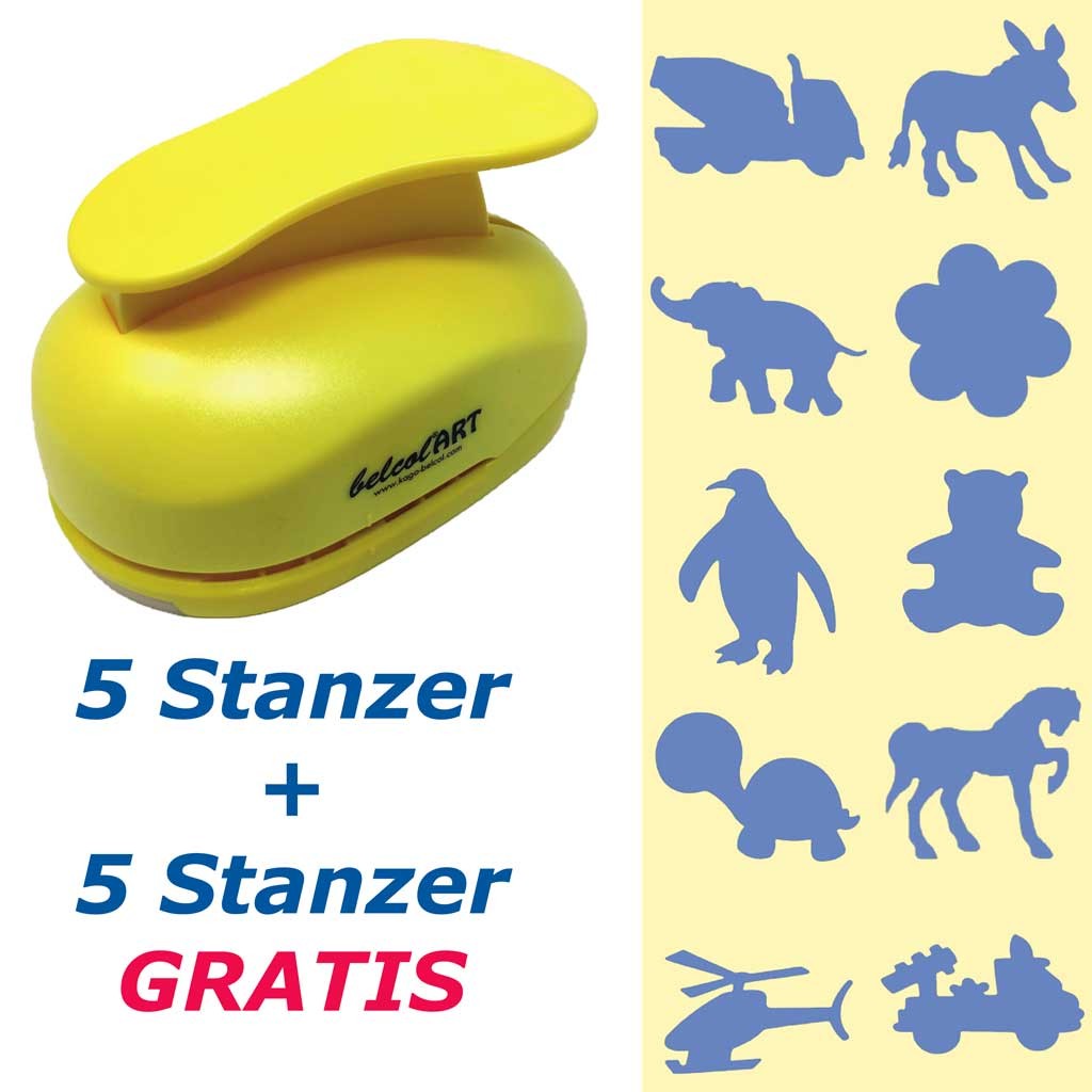 belcolART Stanzer 3XL Set 2 5 Stanzer + 5 Stanzer GRATIS