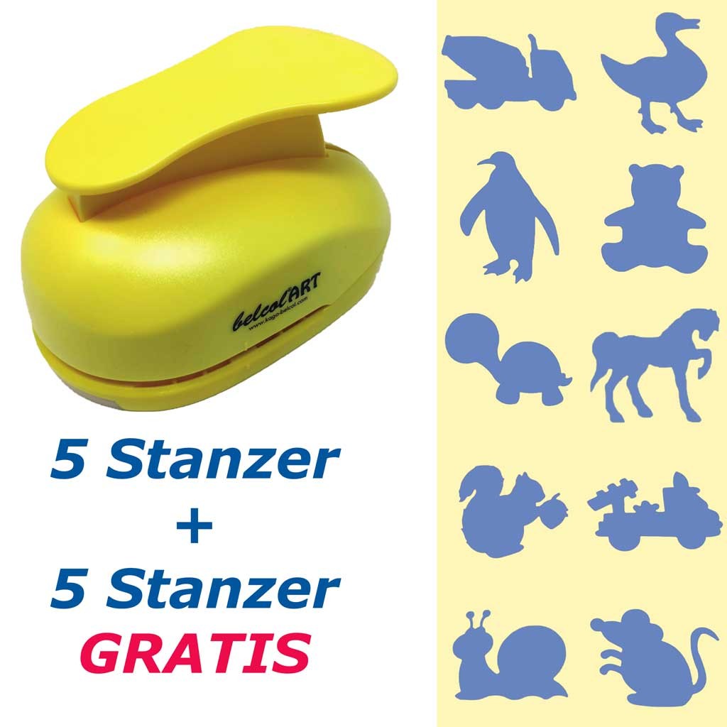 belcolART Stanzer 3XL Set 3 5 Stanzer + 5 Stanzer GRATIS