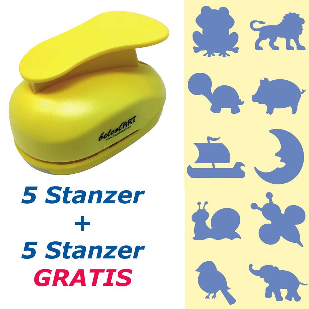 belcolART Stanzer 3XL Set 4 5 Stanzer + 5 Stanzer GRATIS