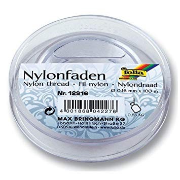 Nylonfaden auf Spule, 0,16mmx100m transparent