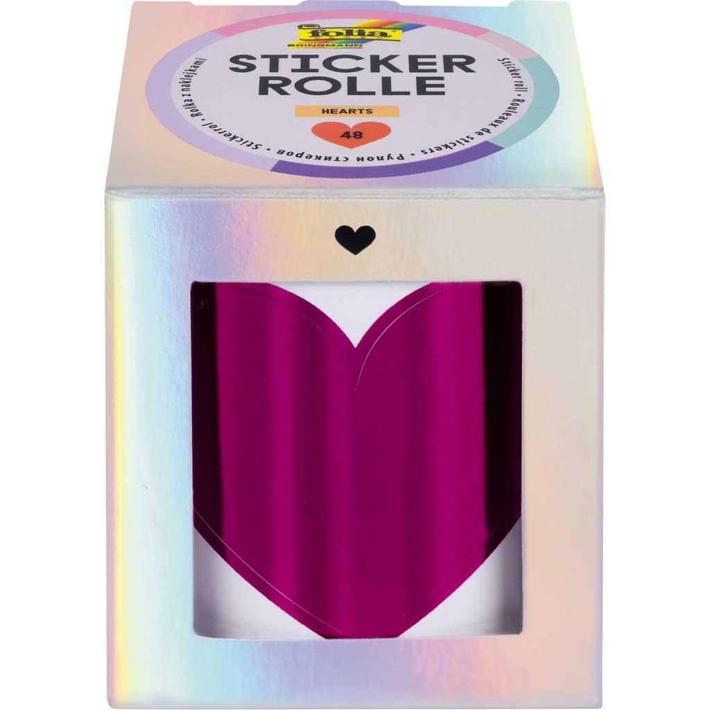 Stickerrolle HEARTS, 3m, 48 Teile