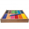 edu³ Jumbo hex Farbstift Schulbox Holz H144, Box 144 Stück in 12 Farben
