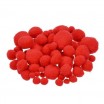 Pompons für Dekorationen 7, 10, 15, 20, 25 mm, 75 Stk., rot