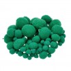 Pompons für Dekorationen 7, 10, 15, 20, 25 mm, 75 Stk., grün