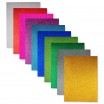 Glitter-Moosgummi Set, Format A4,  selbstklebend 100 Bogen in 10 Farben sortiert