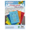 Stickkarton 300g/m², 17,5x24,5cm 40 Blatt, farbig sortiert, 10 Motive