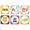 Rollenspiel-Magnetschilder für Fahrzeuge Taxi, Feuerwehr, Polizei, Notarzt, Post, Bau
