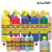 belcolART Fingatrix Farben-Set, 13 x 1000ml GRATIS dazu: 6x Pastellfarben, 1x Silber